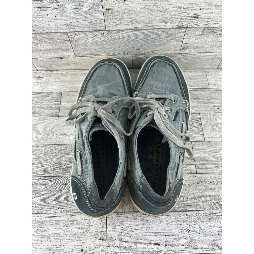 Skechers Men's Shoes Size 9 Distressed Blue‎ Boat Shoe Fabric Men 63720
